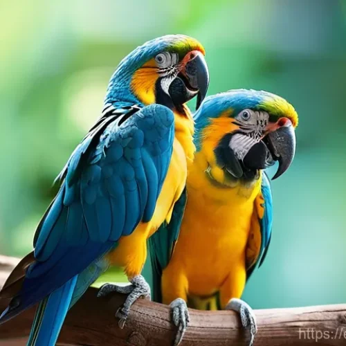 Home 20 앵무새 종류별 가격 - **Prompt:** A vibrant, sunlit indoor scene contrasting two parrots. On the left, a tiny, emerald gre...